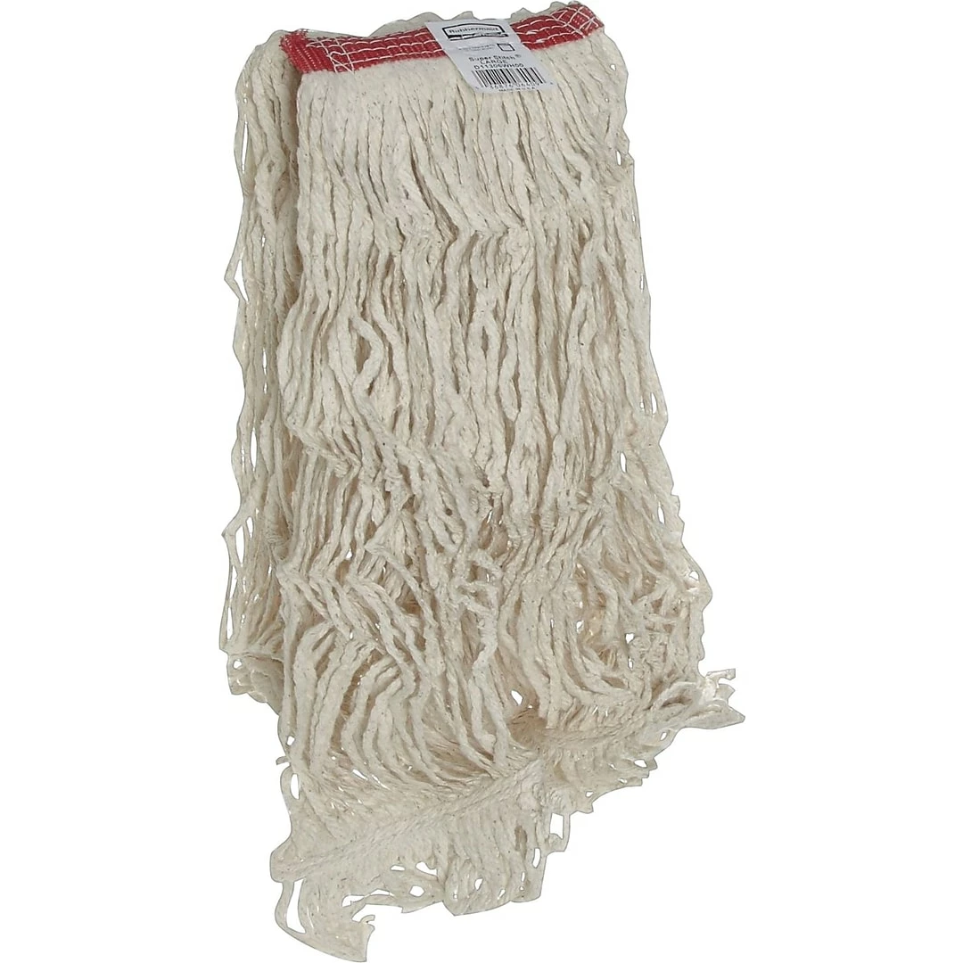 Rubbermaid Super Stitch Large Standard Mop, Tailband, 6/Carton (FGD11306WH00)
