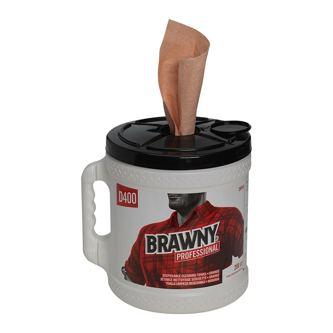 Brawny Professional D400 Durable Fibers Wipers, 200 Towels/Bucket, 2 Buckets/Carton (20040) 3 Brawny Professional D400 Durable Fibers Wipers, 200 Towels/Bucket, 2 Buckets/Carton (20040)