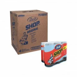 Scott Paper Shop Towel, Blue, 55 Sheets/Roll, 6 Rolls/Pack, 4 Packs/Carton (75180CT)