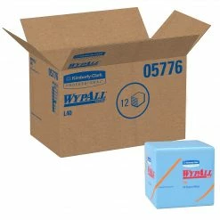 Alternative view of WypAll L40 Nylon Wipers, Blue, 56 Wipers/Pack, 12 Packs/Carton (05776)