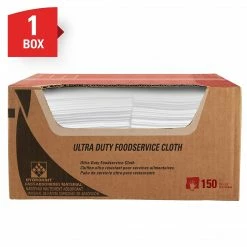 Alternative view of WypAll X80 Nylon Dry Cloths, White And Blue, 150/Box (06280)