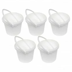 Unimed Defender ES Plastic Bucket, White, 5/Box (JPWP515T38)