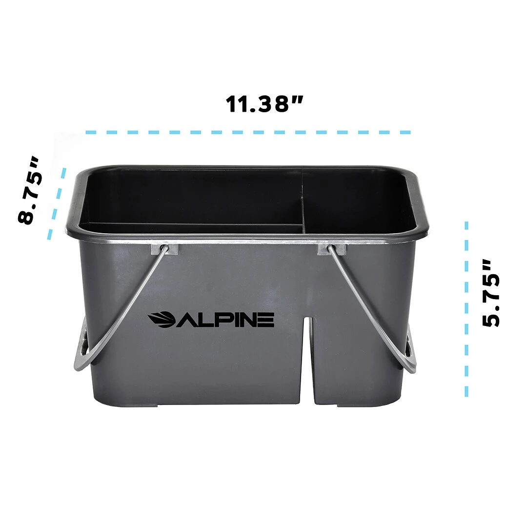 Alpine Industries Gray 4-Compartment Durable Plastic Organizer Cleaning Carry Caddy 4/Pack 5 Alpine Industries Gray 4-Compartment Durable Plastic Organizer Cleaning Carry Caddy 4/Pack - Image 3