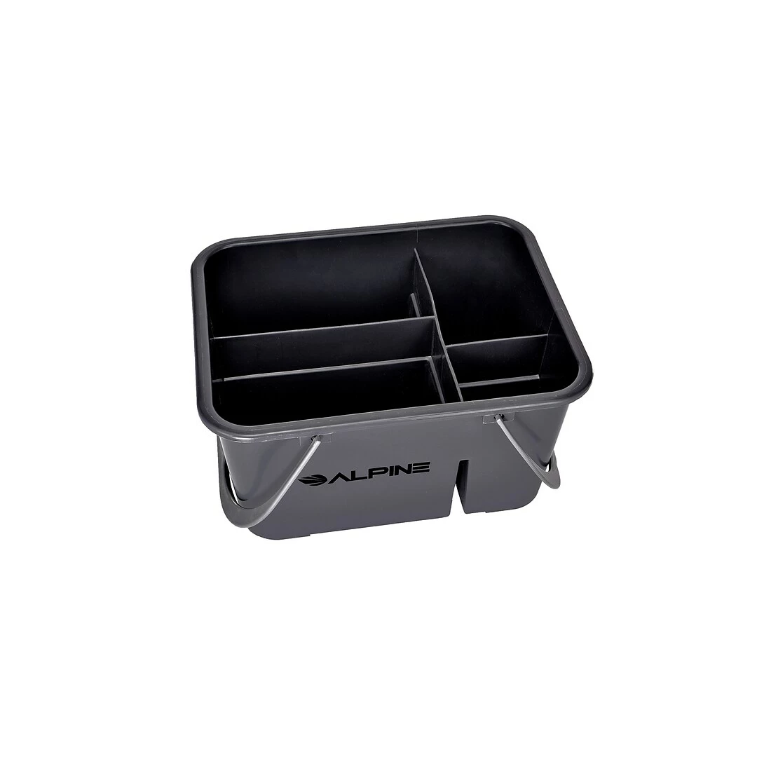 Alpine Industries Gray 4-Compartment Durable Plastic Organizer Cleaning Carry Caddy 4/Pack 6 Alpine Industries Gray 4-Compartment Durable Plastic Organizer Cleaning Carry Caddy 4/Pack - Image 4