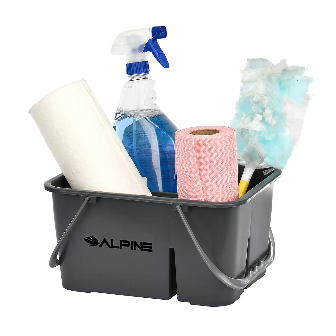 Alpine Industries Gray 4-Compartment Durable Plastic Organizer Cleaning Carry Caddy 4/Pack 7 Alpine Industries Gray 4-Compartment Durable Plastic Organizer Cleaning Carry Caddy 4/Pack - Image 5