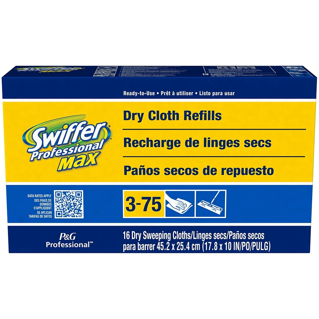 Swiffer Sweeper Max Dry Cloth Refills, White, 16 /Pack, 6 Packs/Carton 3 Swiffer Sweeper Max Dry Cloth Refills, White, 16 /Pack, 6 Packs/Carton