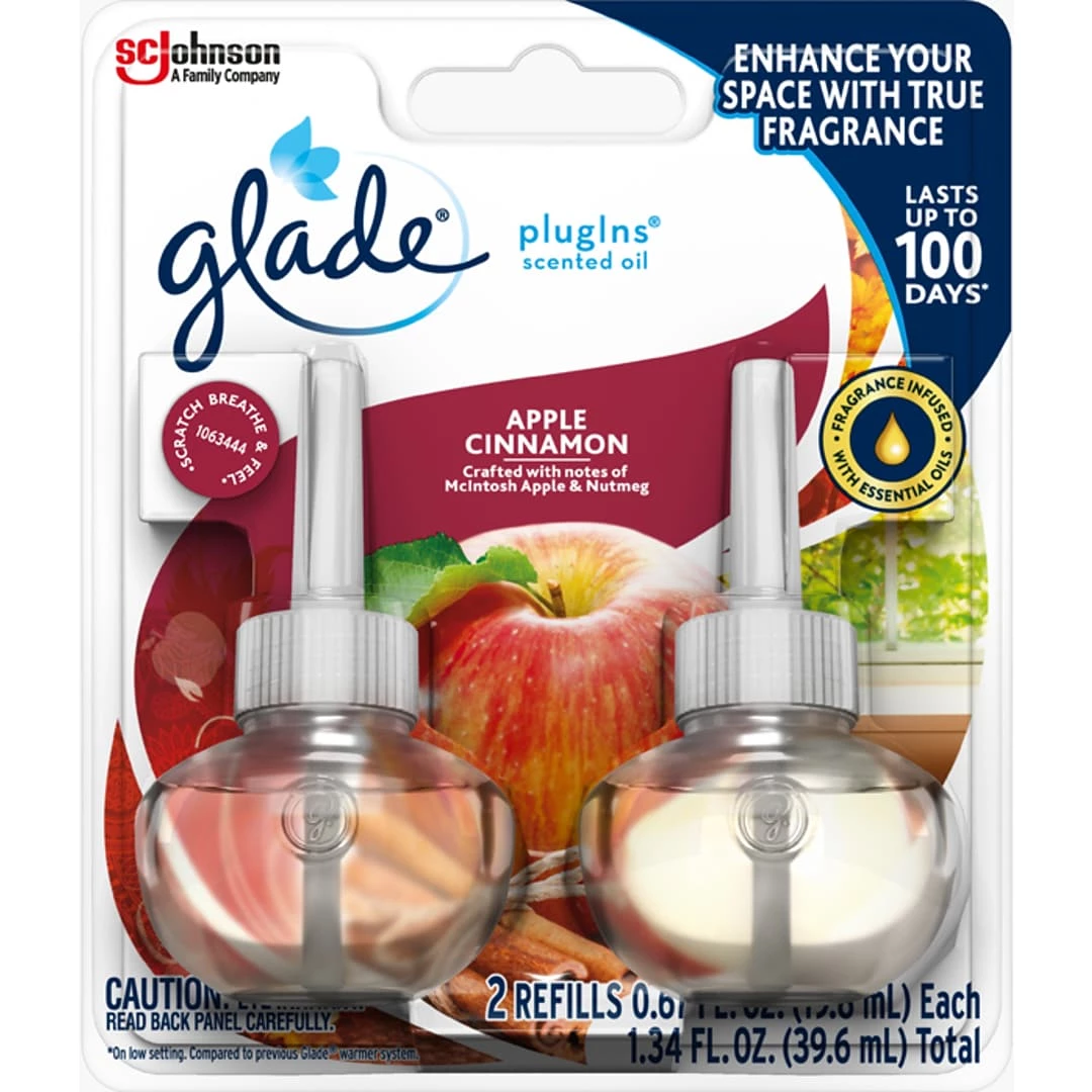 Glade Plugins Scented Oil, Apple Cinnamon, 2/Pack (315104) 3 Glade Plugins Scented Oil, Apple Cinnamon, 2/Pack (315104)