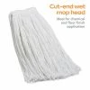 Coastwide Professional™ Cut-End Wet Mop Head, #32, Rayon, 1" Headband, White (CW57747)