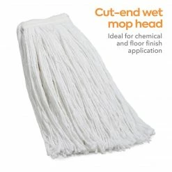 Coastwide Professionalâ„¢ Cut-End Wet Mop Head, #32, Rayon, 1" Headband, White (CW57747)