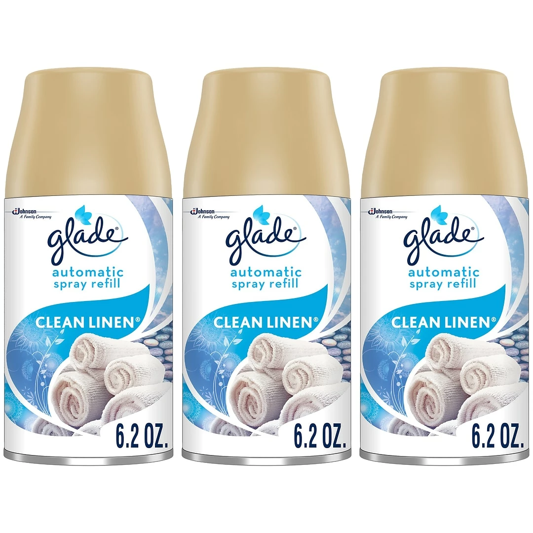 Glade Automatic Aerosol Air System Refill, Clean Linen, 6.2 Oz., 3/Pack (313810) 3 Glade Automatic Aerosol Air System Refill, Clean Linen, 6.2 Oz., 3/Pack (313810)