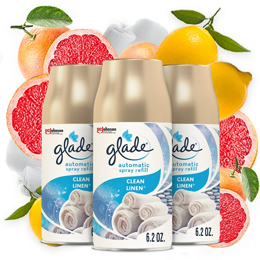 Glade Automatic Aerosol Air System Refill, Clean Linen, 6.2 Oz., 3/Pack (313810) 4 Glade Automatic Aerosol Air System Refill, Clean Linen, 6.2 Oz., 3/Pack (313810) - Image 2