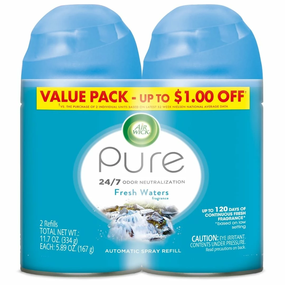 Air Wick Freshmatic Air Freshener Refill Kit, Fresh Water, 6/Carton (6233879553CT) 3 Air Wick Freshmatic Air Freshener Refill Kit, Fresh Water, 6/Carton (6233879553CT)