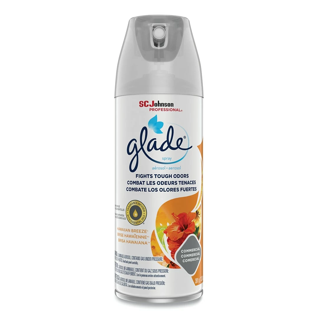 Glade Air Freshener, Hawaiian Breeze Scent, 13.8 Oz Aerosol Spray, 12/Carton