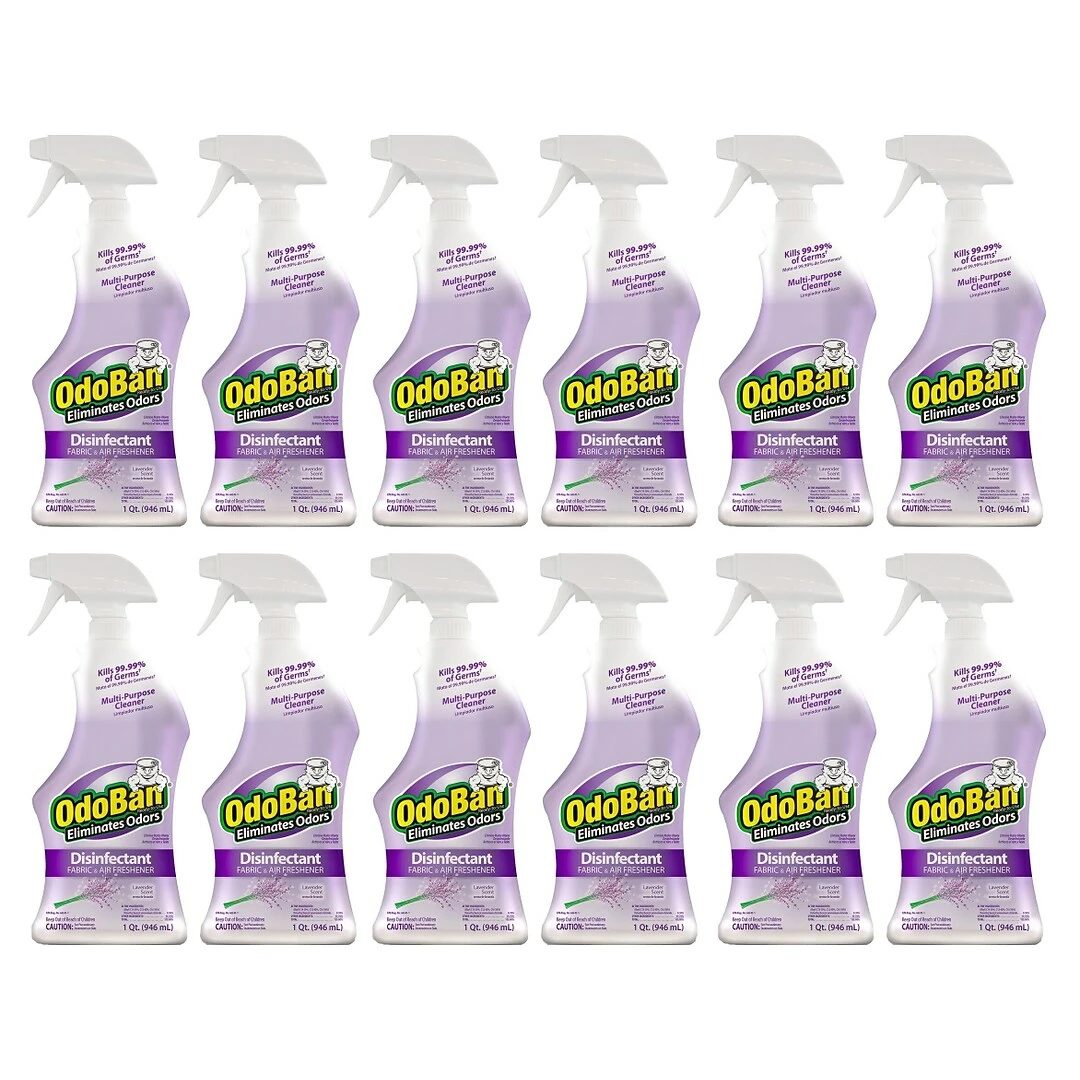 ODOBAN Disinfectant Spray, Lavender, 32 Fl. Oz., 12/Carton (91010112PK-STP) 3 ODOBAN Disinfectant Spray, Lavender, 32 Fl. Oz., 12/Carton (91010112PK-STP)