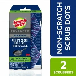 3M Scotch-Brite® Scrub Dots Advanced Non-Scratch Sponge Scrubbers, Blue, 2/Pack (SDA-2) -Febreze shop unnamed file 800
