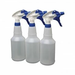 Impact 24 Oz. Spray Bottle, Transparent/White/Blue, 3/Pack (721707)