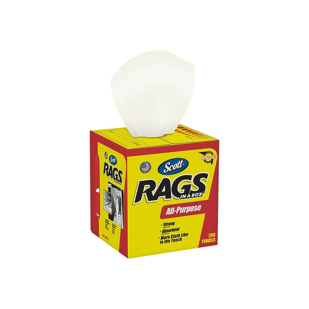 Scott In A Box Cellulose Rags, White, 200 Sheets/Box (75260) 4 Scott In A Box Cellulose Rags, White, 200 Sheets/Box (75260) - Image 2
