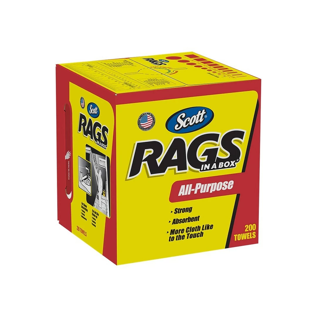 Scott In A Box Cellulose Rags, White, 200 Sheets/Box (75260) 5 Scott In A Box Cellulose Rags, White, 200 Sheets/Box (75260) - Image 3