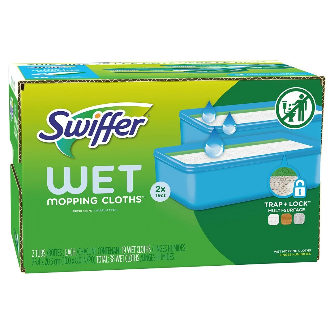 Swiffer Sweeper TRAP + LOCK Wet Mop Cloth, Open Window Fresh, 38/Pack (00742) 4 Swiffer Sweeper TRAP + LOCK Wet Mop Cloth, Open Window Fresh, 38/Pack (00742) - Image 2