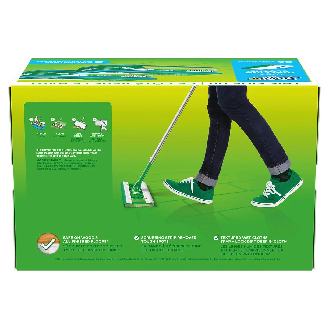 Swiffer Sweeper TRAP + LOCK Wet Mop Cloth, Open Window Fresh, 38/Pack (00742) 5 Swiffer Sweeper TRAP + LOCK Wet Mop Cloth, Open Window Fresh, 38/Pack (00742) - Image 3