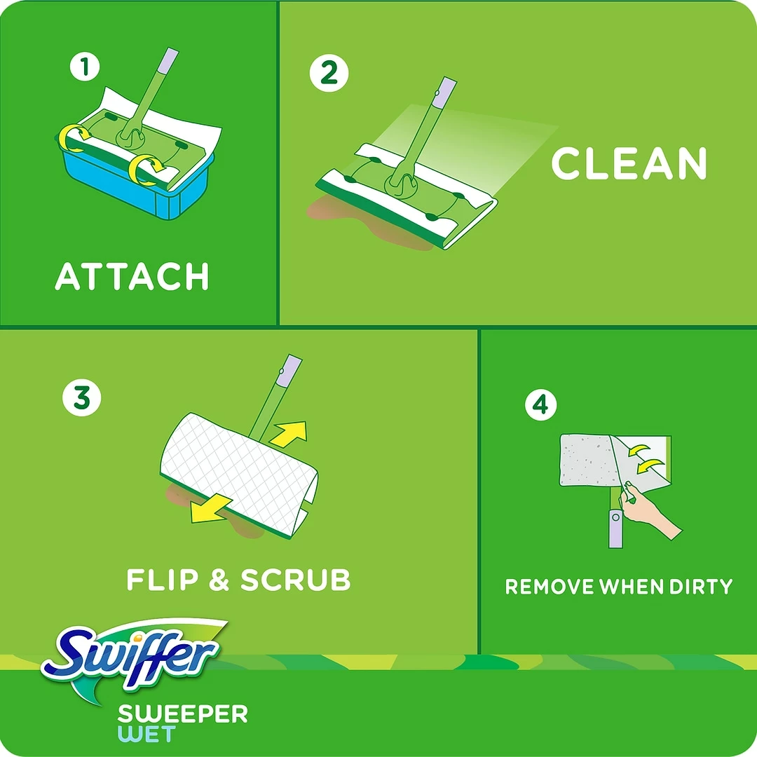 Swiffer Sweeper TRAP + LOCK Wet Mop Cloth, Open Window Fresh, 38/Pack (00742) 7 Swiffer Sweeper TRAP + LOCK Wet Mop Cloth, Open Window Fresh, 38/Pack (00742) - Image 5