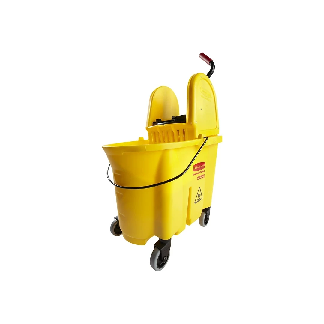 Rubbermaid HYGEN Bucket & Down-Press Wringer, Yellow (FGQ90088YEL) 3 Rubbermaid HYGEN Bucket & Down-Press Wringer, Yellow (FGQ90088YEL)